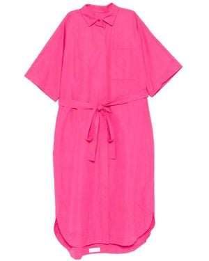 Casey Casey Belted Button-Front Dress - Pink
