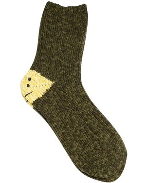 Kapital Rainbowy Happy Heel Socks - Green