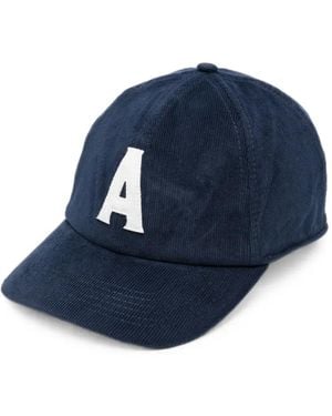 Autry Logo-Embroidered Corduroy Baseball Cap - Blue
