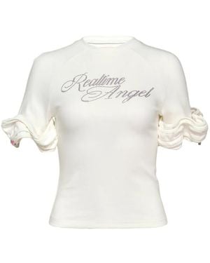 Sultry Virgin Ruffle-Cuff T-Shirt - White