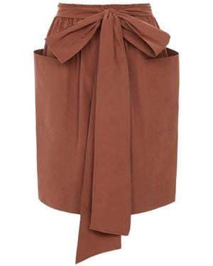 Chloé Bleistiftrock Mit Aufgesetzter Tasche - Braun