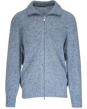 Brunello Cucinelli Cashmere Zipper Jumper Knitwear - Grey