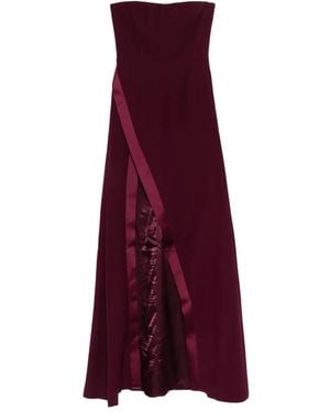 The New Arrivals Ilkyaz Ozel Strapless Side-Slit Maxi Dress - Purple