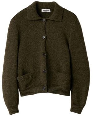 Miu Miu Cardigan À Poche Poitrine - Vert