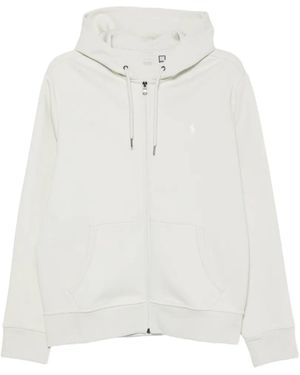 Polo Ralph Lauren Logo-Embroidery Zip-Up Hoodie - White