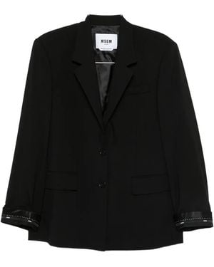 MSGM Veste Boutonnée À Poignets À Ornements - Noir