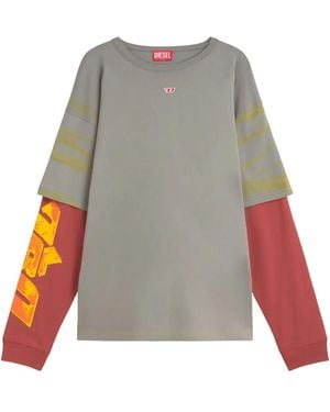 DIESEL レイヤード Tシャツ - グレー