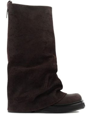 The Attico Robin Suede Boots - Black