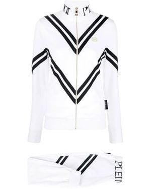 Philipp Plein Stripe-Print Zip-Up Tracksuit - White