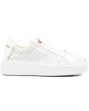 Alexander Smith London High Woven-Leather Trainers - White