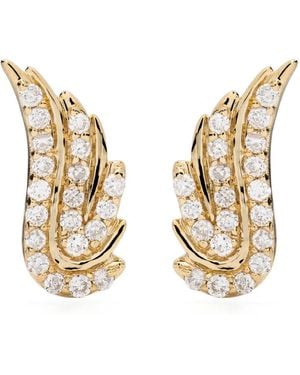 Adina Reyter 14Kt Wing Diamond Stud Earrings - Metallic