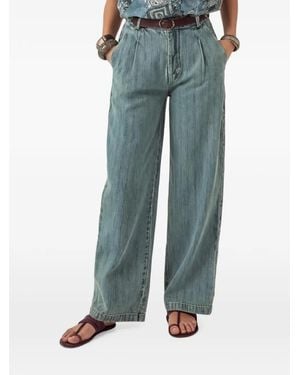 MAISON HOTEL Lucky Pinstripe Jeans - Blue