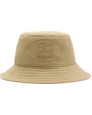 Burberry Equestrian Knight Fischerhut aus Gabardine - Natur