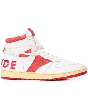 Rhude V1 High-top Leather-blend Trainers - White