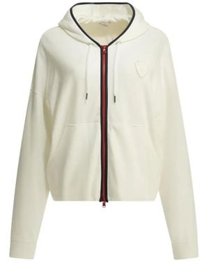 Brunello Cucinelli Logo-Patch Zip-Up Hoodie - White