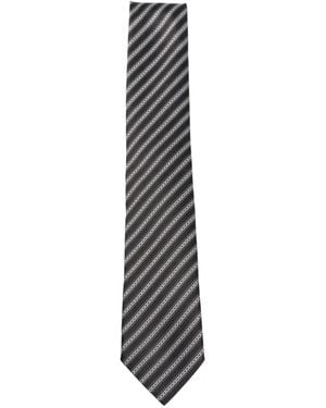ZEGNA Striped Tie - White