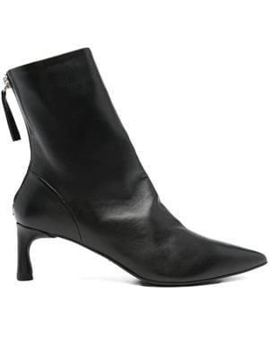 Halmanera Pointed-Toe Zip-Detail Boots - Black