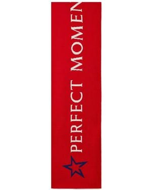Perfect Moment Wool North-Star-Logo Scarf - Red