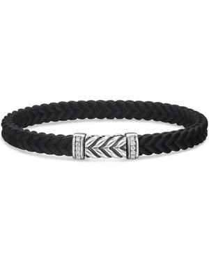 David Yurman Sterling Chevron Diamond Bracelet (6Mm) - White