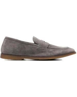 Alberto Gozzi Penny-Slot Almond-Toe Loafers - Grey