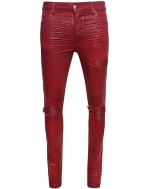 Amiri Wax Coated Jeans - Red