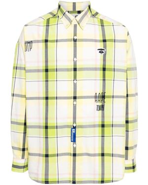 Aape By A Bathing Ape Plaid Cotton Shirt - Yellow