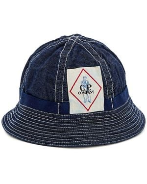 C.P. Company Denim Bucket Hat - Blue