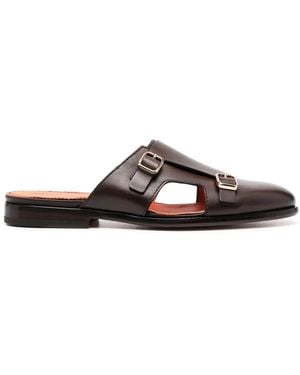 Santoni モンクストラップ シューズ - ブラウン