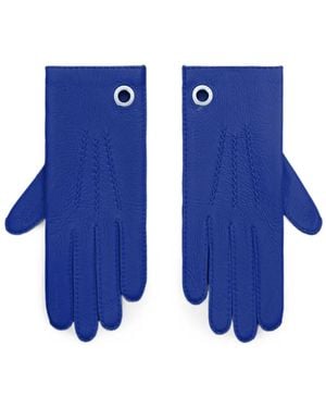 Ami Paris Handschuhe Aus Gekörntem Leder - Blau