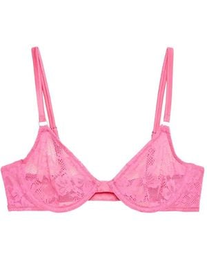 Fleur du Mal Le Stretch Lace Demi Bra - Pink