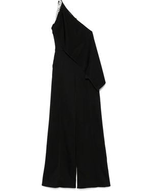 David Koma Combinaison Drapée À Ornements En Cristal - Noir