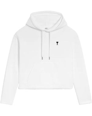 Ami Paris Sudadera Ami de Coeur de algodón con capucha - Blanco