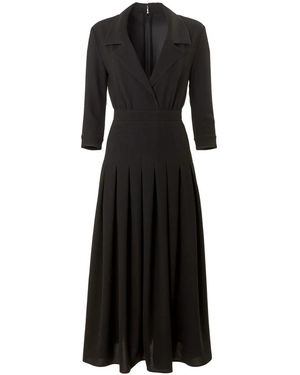 Carolina Herrera Pleated Maxi Dress - Black