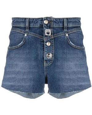Pinko Button Frayed Shorts - Blue