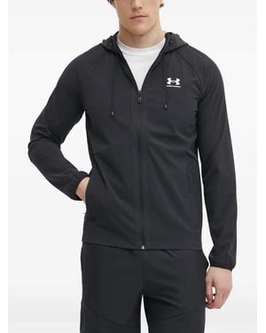Under Armour Ua Vibe Woven Logo-Print Hooded Jacket - Black