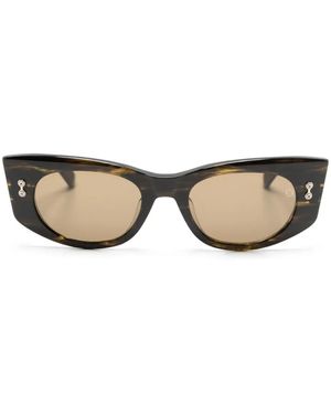 Akoni Aquila Oval-Frame Sunglasses - Natural
