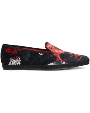 Roberto Cavalli Mocassini Con Stampa - Nero