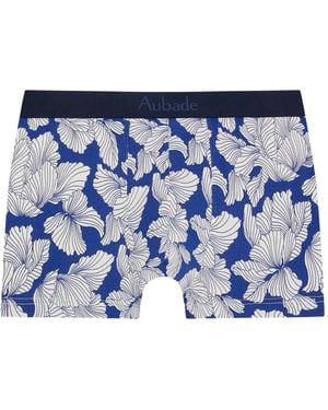 Aubade Floral-Print Boxer Trunks - Blue
