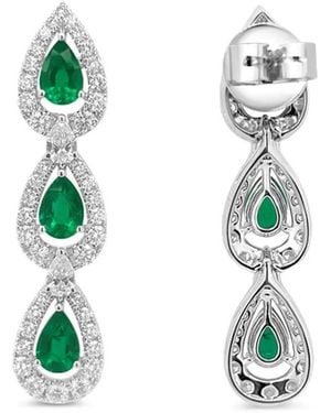HYT Jewelry Pendientes en oro blanco de 18 ct con diamante y esmeralda