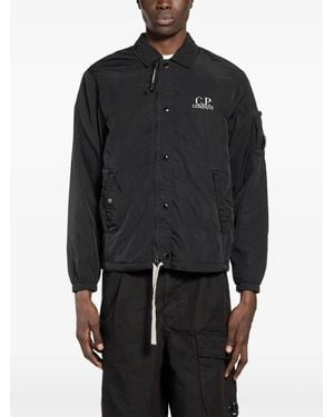 C.P. Company Chrome-R Graphic Zipped Overshirt - Black