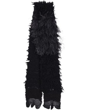 Ann Demeulemeester Sciarpa Con Frange - Nero