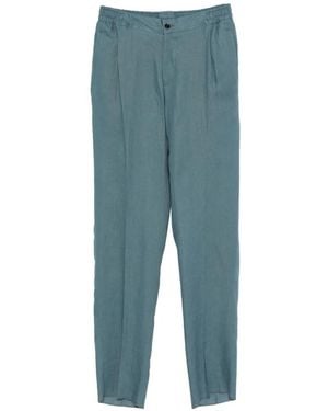 Kiton Elasticated-Waistband Pants - Blue