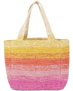 Manebí Zuma Tote Bag Aus Raffiabast - Pink