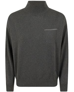 Peserico Pull À Poche Poitrine - Grey