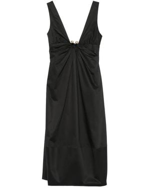 Cult Gaia Ebisu Ring-Detail Midi Dress - Black
