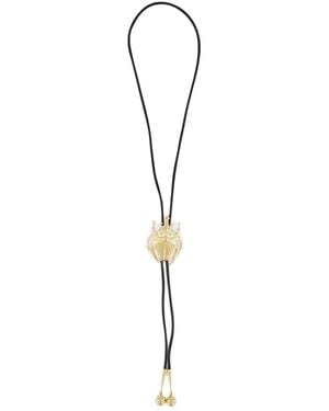 La DoubleJ Scarab-Motif Cow Tie Necklace - White