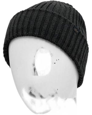 Paul & Shark Ribbed-Knit Beanie Hat - Black