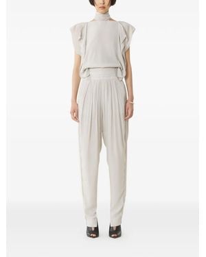 Lanvin Ruffled-Detail High-Neck Blouse - White