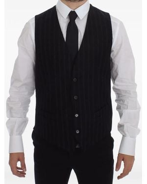 Dolce & Gabbana Pinstripe Waistcoat - Black