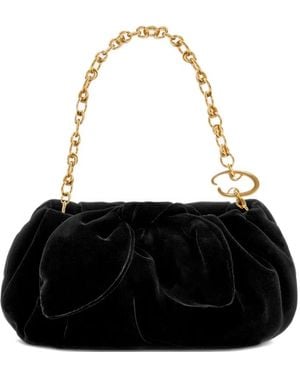 Oscar de la Renta Velvet Bow クラッチバッグ ミニ - ブラック